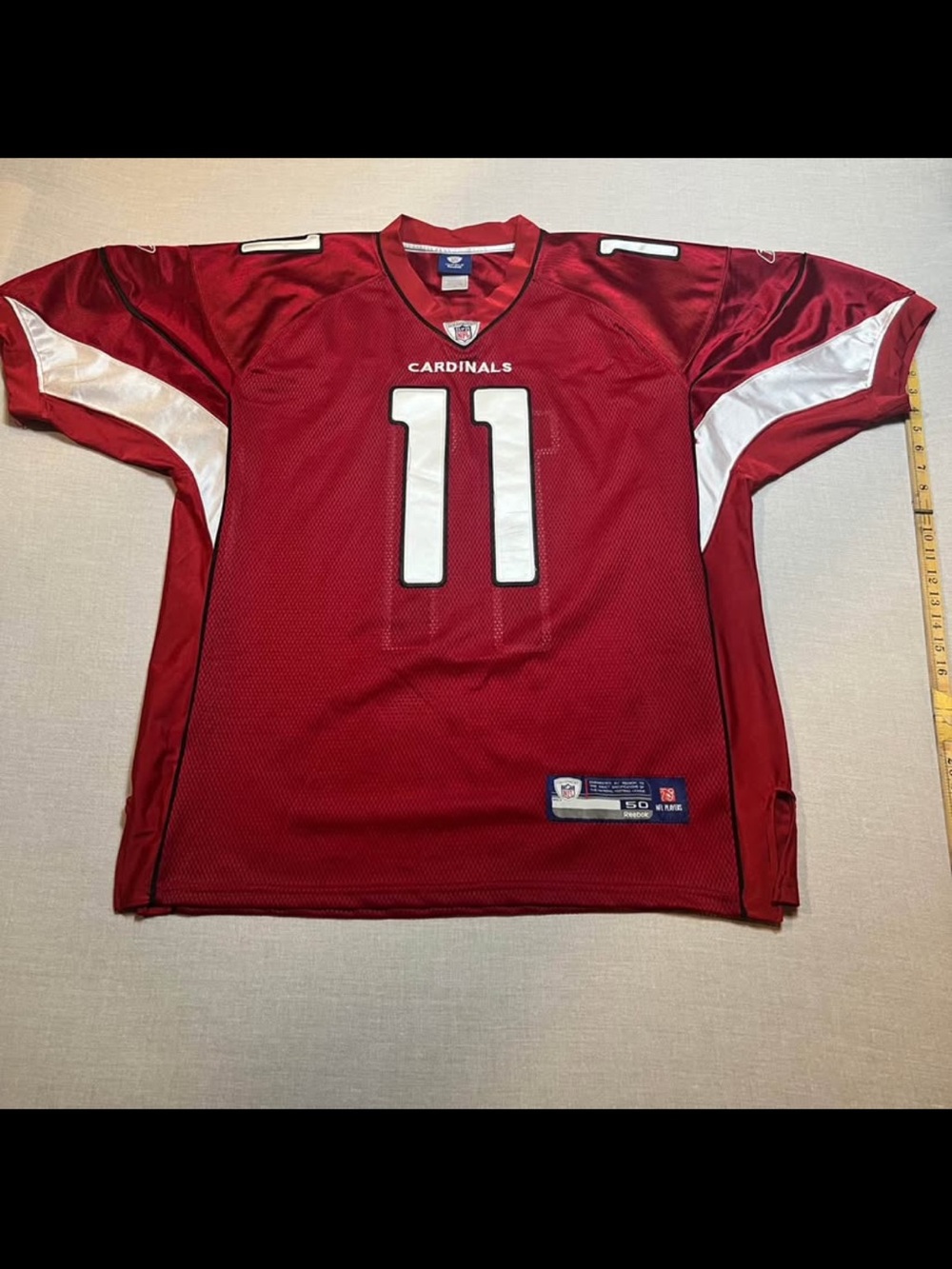 Reebok Arizona Cardinals #11 Red and White Football Jersey